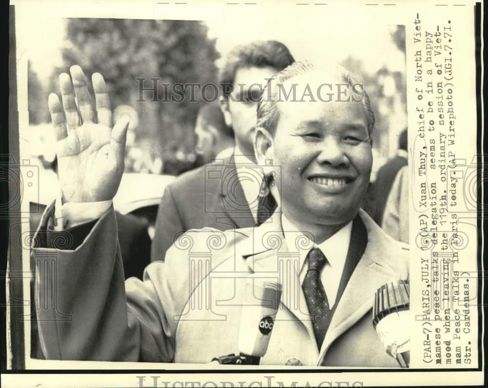 1971 Press Photo Chief North Vietnamese Peace Talks Negotiatior Xuan Thuy, Paris