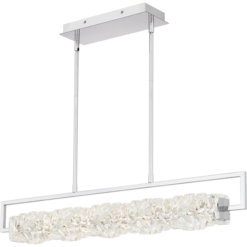 Quoizel Klass 38-Inch Chrome LED Crystal Linear Chandelier