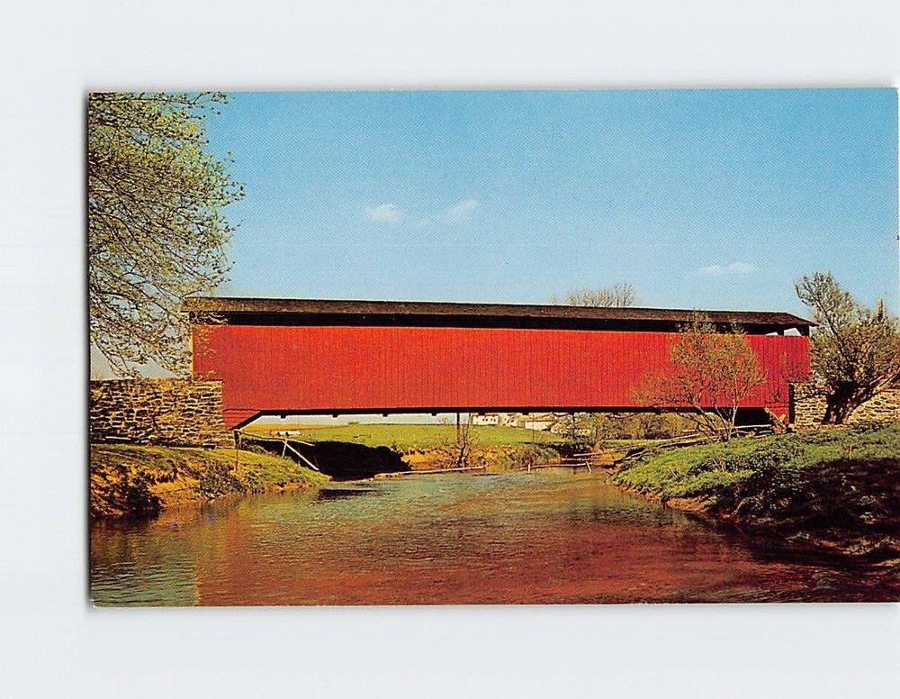 Postcard The Old Covered Bridge Greetings From Penna. Dutch Country PA USA