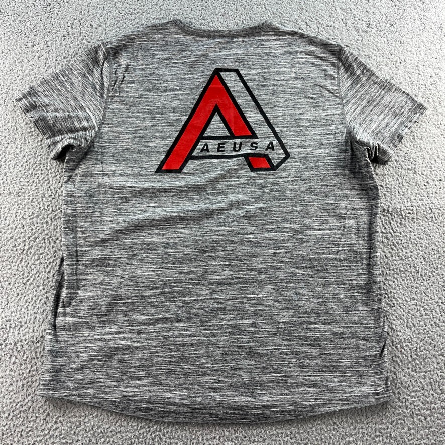NEW American Eagle T Shirt Mens 2XL XXL Gray Red Flex Thermal Short Sleeve AEUSA