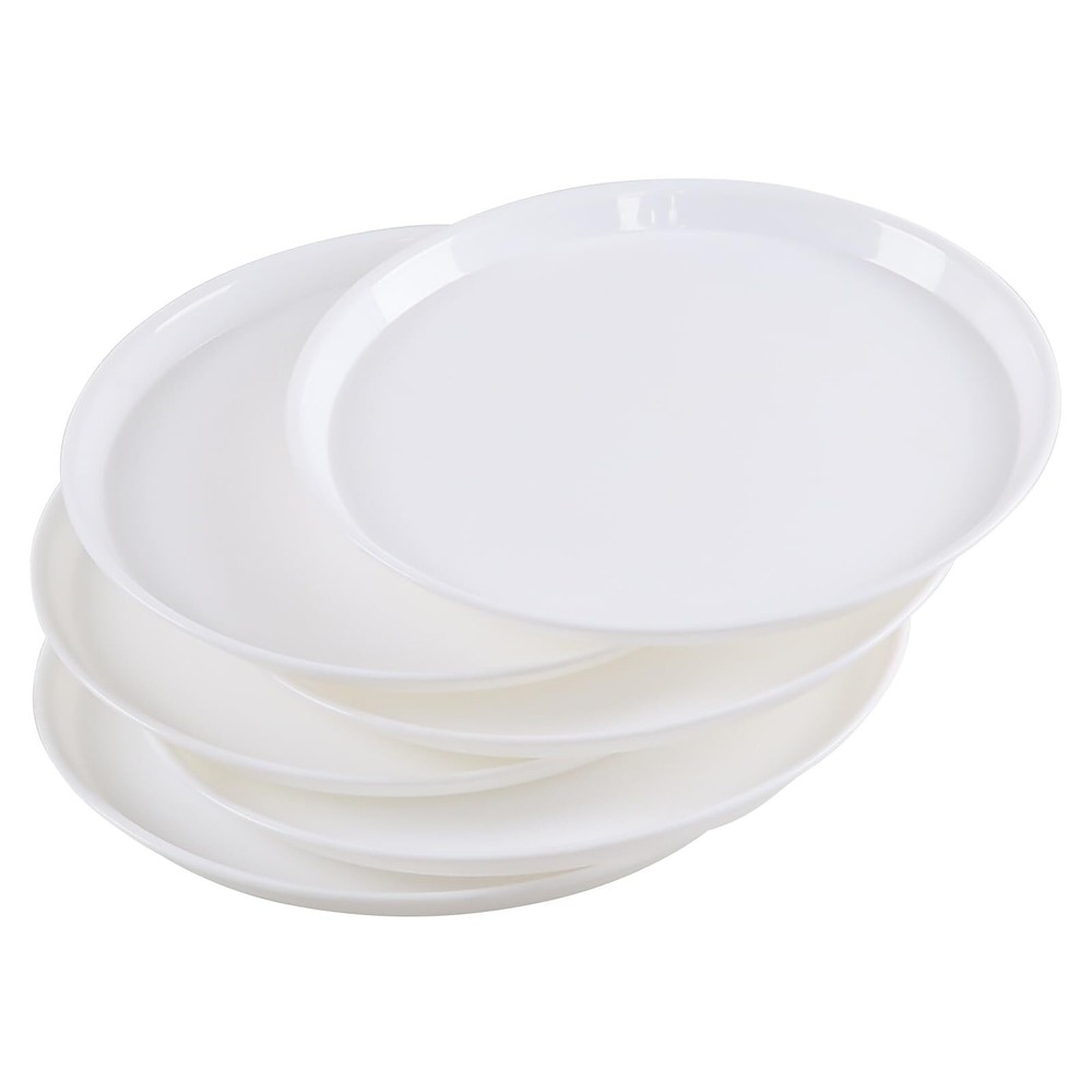 6-Pack Round Restaurant Serving Trays White Fast Food Tray