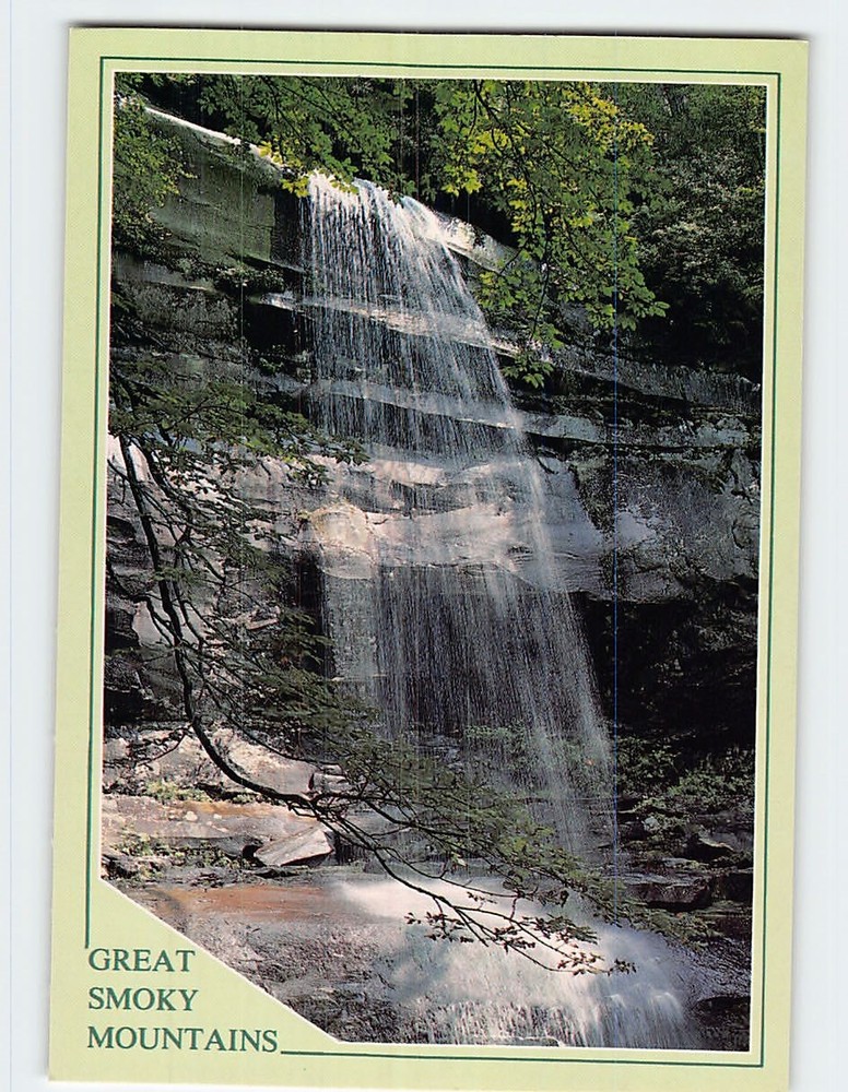 Postcard Rainbow Falls Great Smoky Mountains National Park Tennessee USA