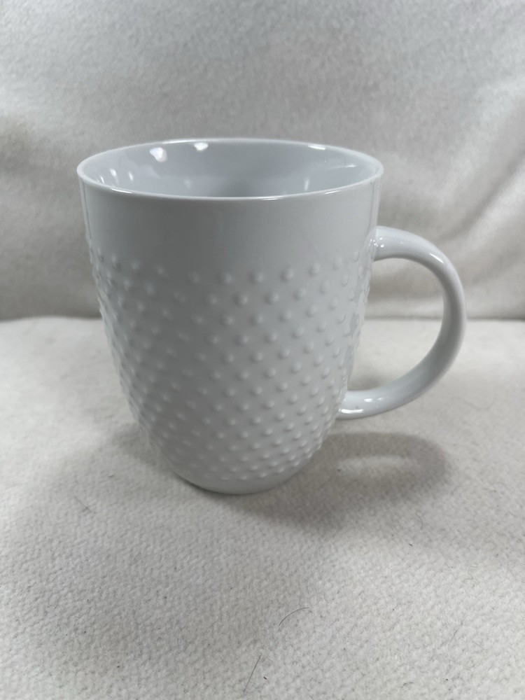 Threshold White All Over Beaded Hobnail Porcelain Coffee Mug 15 Oz Discontinued