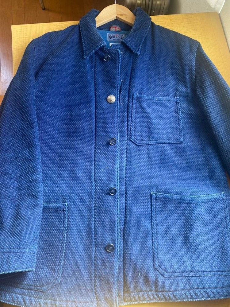 BLUE BLUE Japan Sashiko Concho Jacket Indigo Cotton Men's Size US M