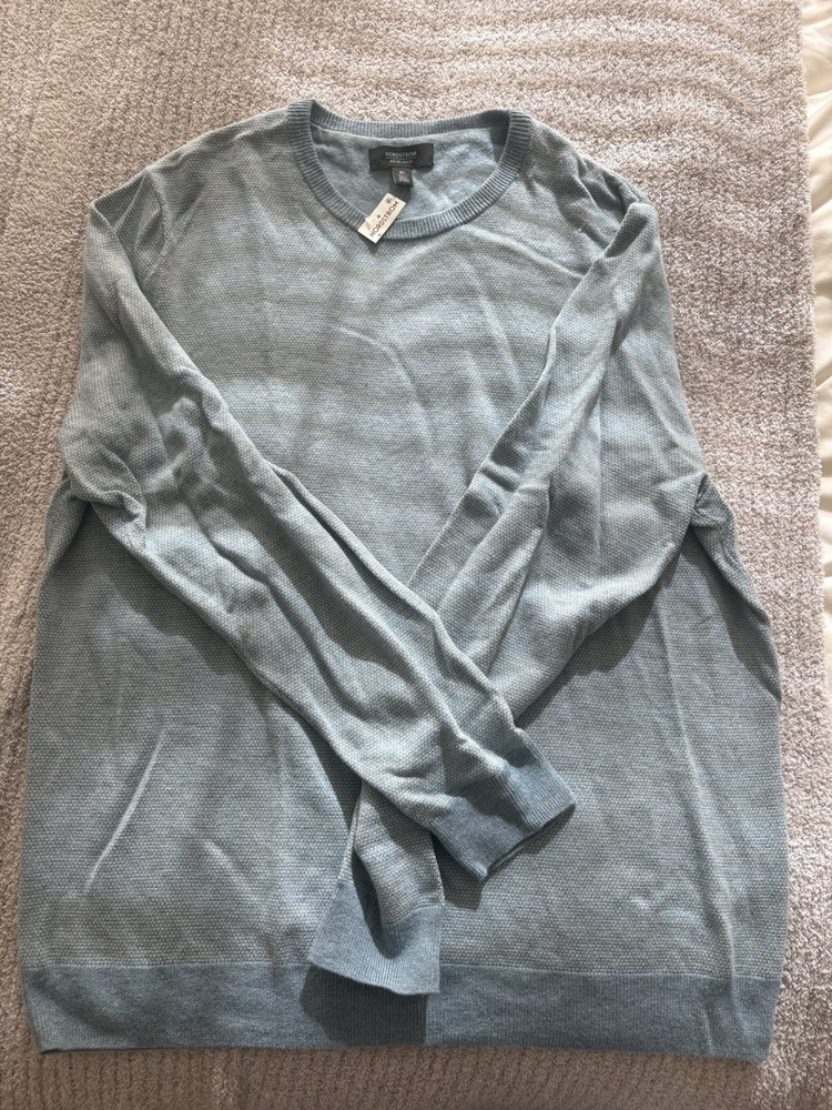 Nordstrom Blue Knit Pullover Sweater Crew Neck Men's XL Long Sleeve