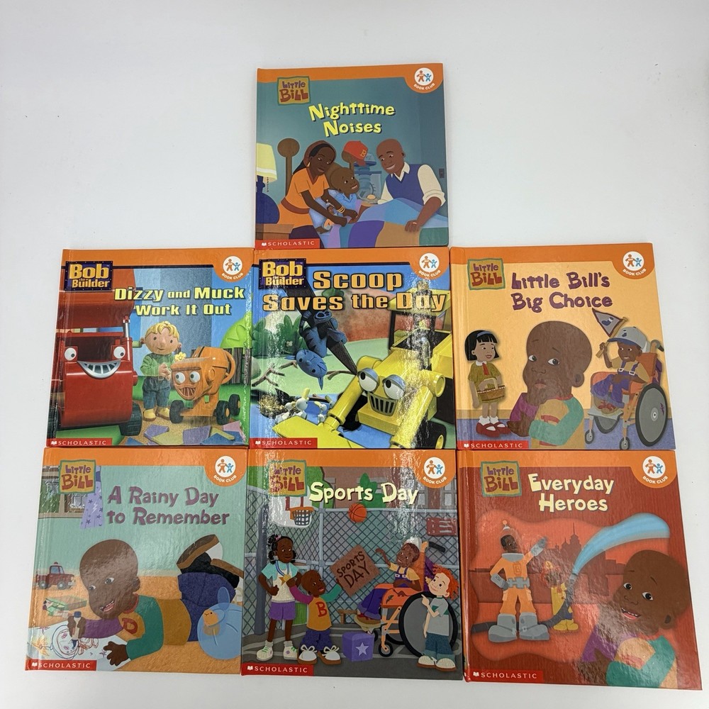 Vintage Little Bill And Bob The Builder Books Lot Of 7 Scholastic Nick Jr. Kids