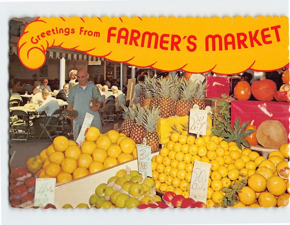 Postcard Greetings from Farmers Market Los Angeles California USA