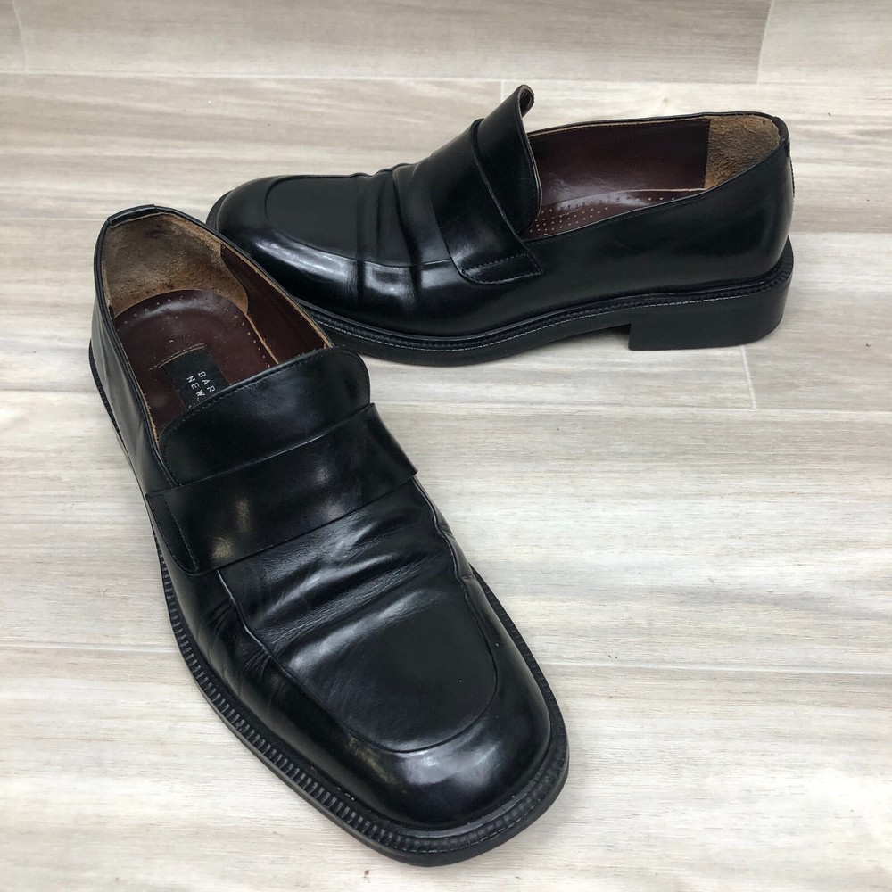 Barney's New York Loafers Men's Size 7.5 M Black Leather Dress Shoes Slip On