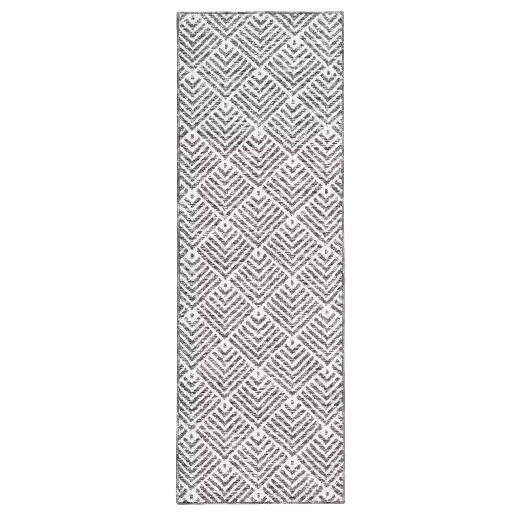 Modern Stripe Grey 24x72 Washable Kitchen Runner Rug