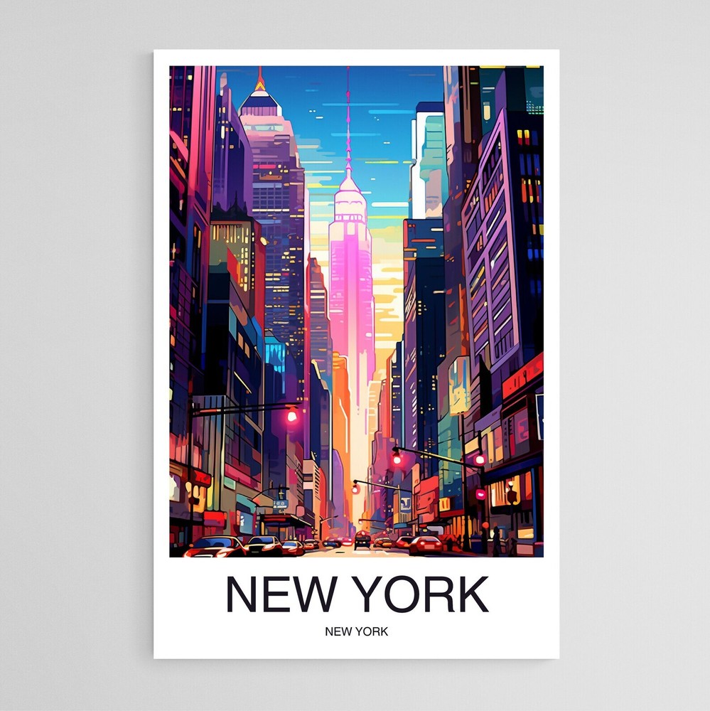New York Travel Poster Art Print Wall Decor Home Gift Modern Artwork