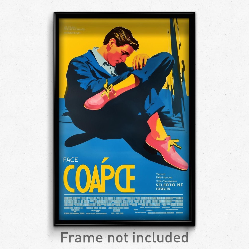 Vintage French Movie Poster Art Print - Relaxed Man in Pink & Yellow Shoes