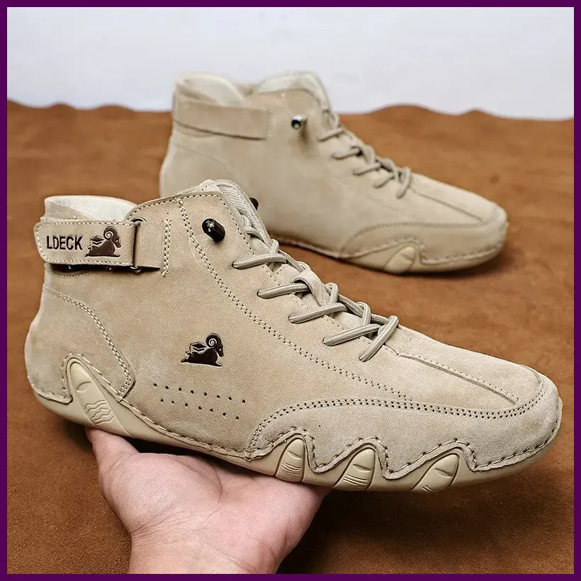 Men Boots Casual Motorcycle Winter Shoes 2025 Waterproof High Top Sneakers