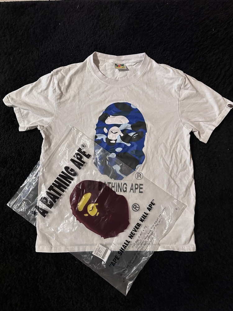 A Bathing Ape BAPE Check By Bathing Ape White Tee Brand New 100% Authentic