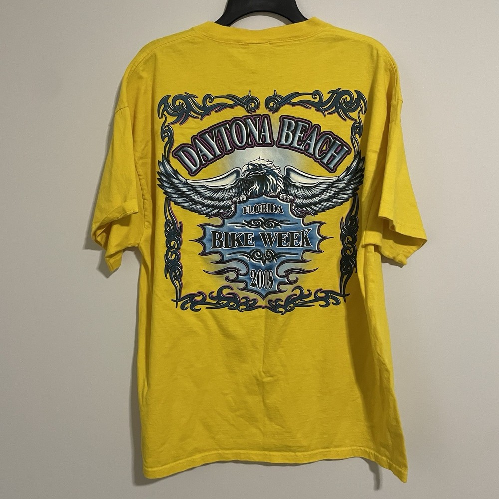 Vtg Motorcycle Bike Week Daytona Beach Florida Biker Eagle 2008 T-Shirt Size XL
