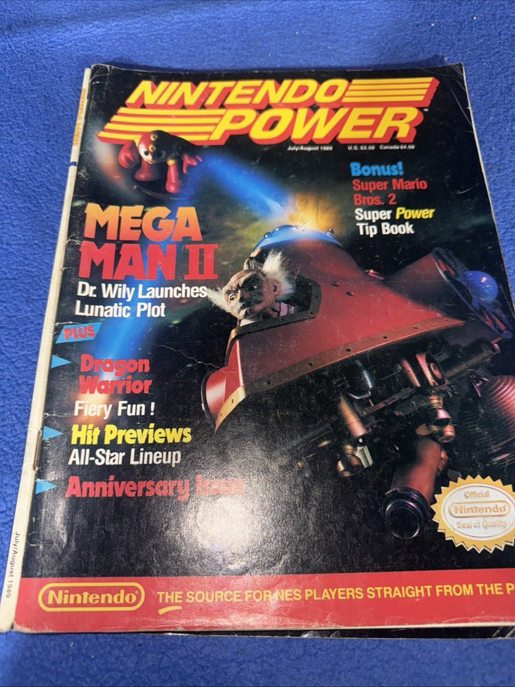 Nintendo Power Volume 7 Mega Man II w/ Poster Mario 2 Tip Book Inserts Ex Cond