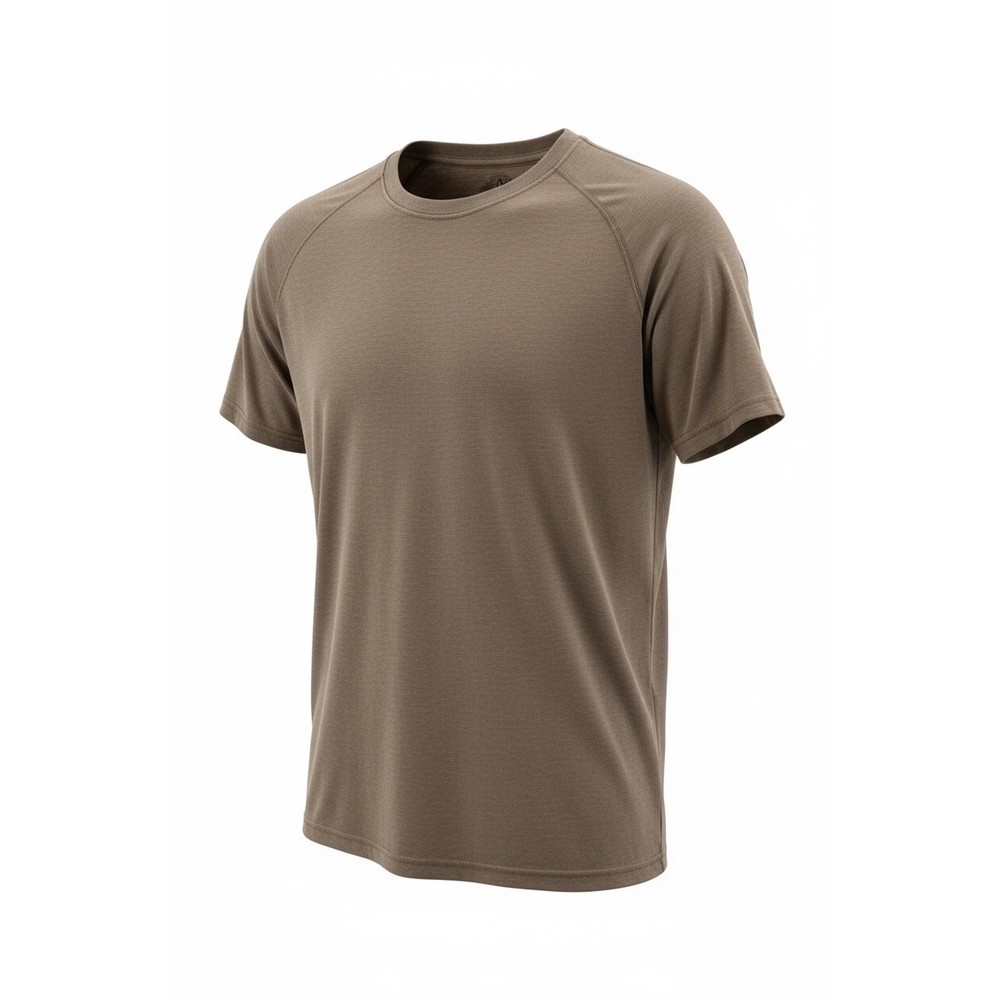 Prana Mens T Shirt Heathered Tan Short Sleeve Crew Neck Casual Size L
