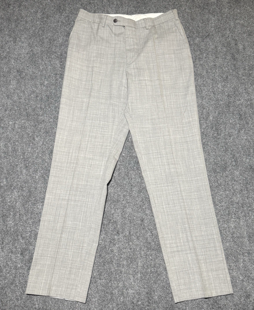Suit Supply Vitale Barberis Canonico Italy Flat Front Pants Gray 32x31 Pure Wool