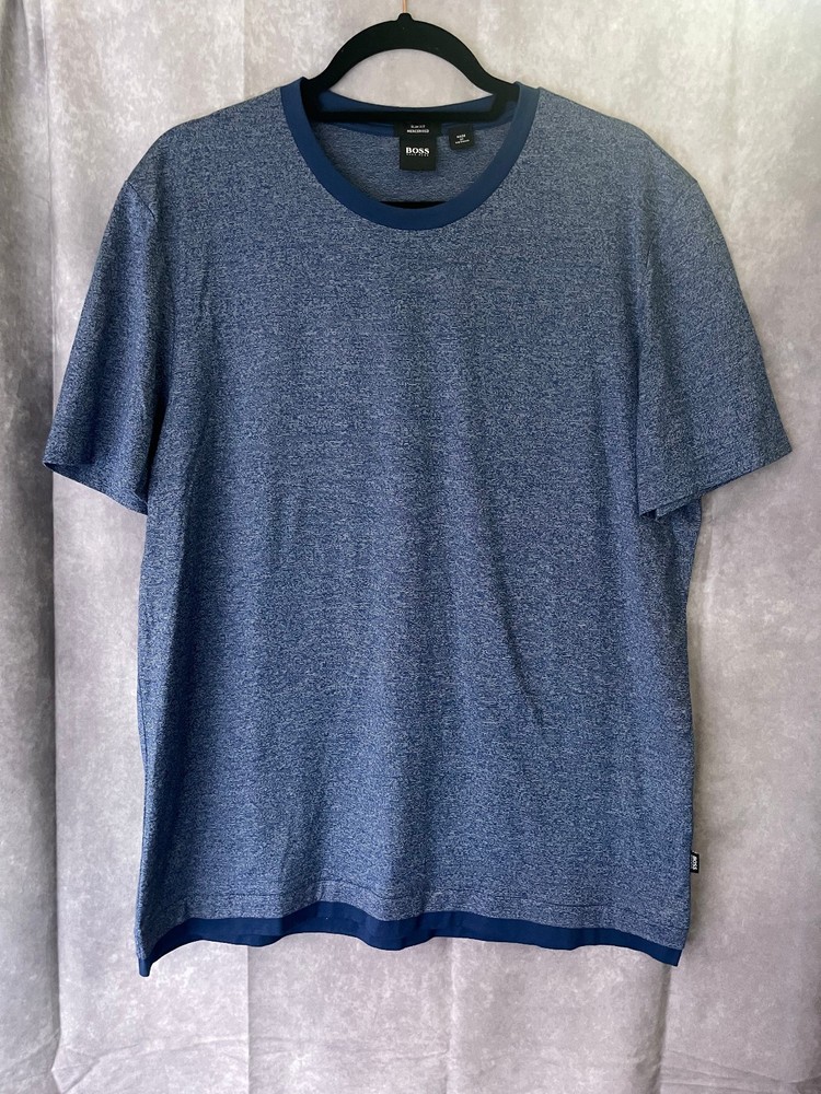 BOSS Hugo Boss Slim Fit Mercerized T-Shirt Blue Size L / Medium
