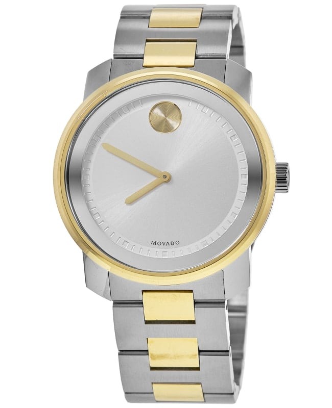 Movado Bold Silver Dial Men's Watch in Steel & Gold 3600431-PO