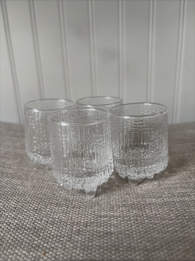 4 Iittala Finland Ultima Thule Tapio Wirkkala Cordial Shot Glasses Barware