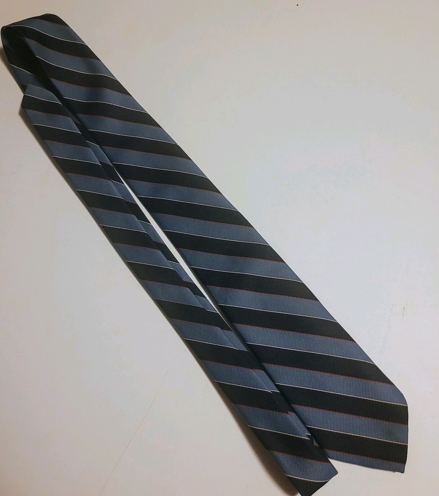 Hallston Black Geometric Pattern Silk Tie