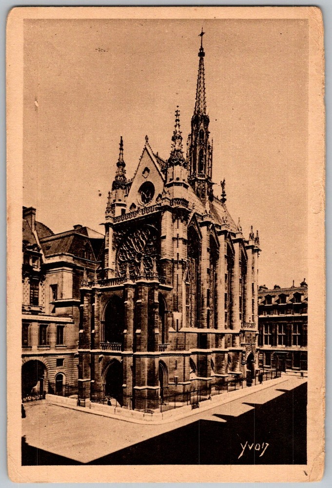 Antique Postcard Sainte-chapelle Gothic Chapel Paris, Fr 1920s