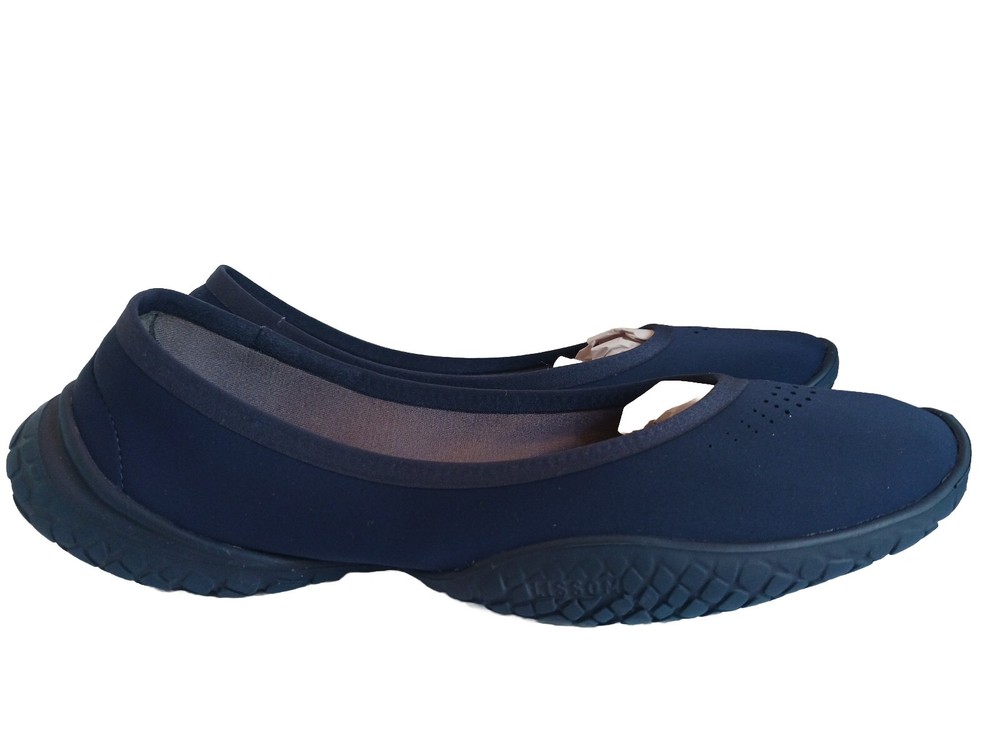 Lissom Flyte Navy Blue Slip On Ballet Flats Comfort Shoes Women's Size 9.5