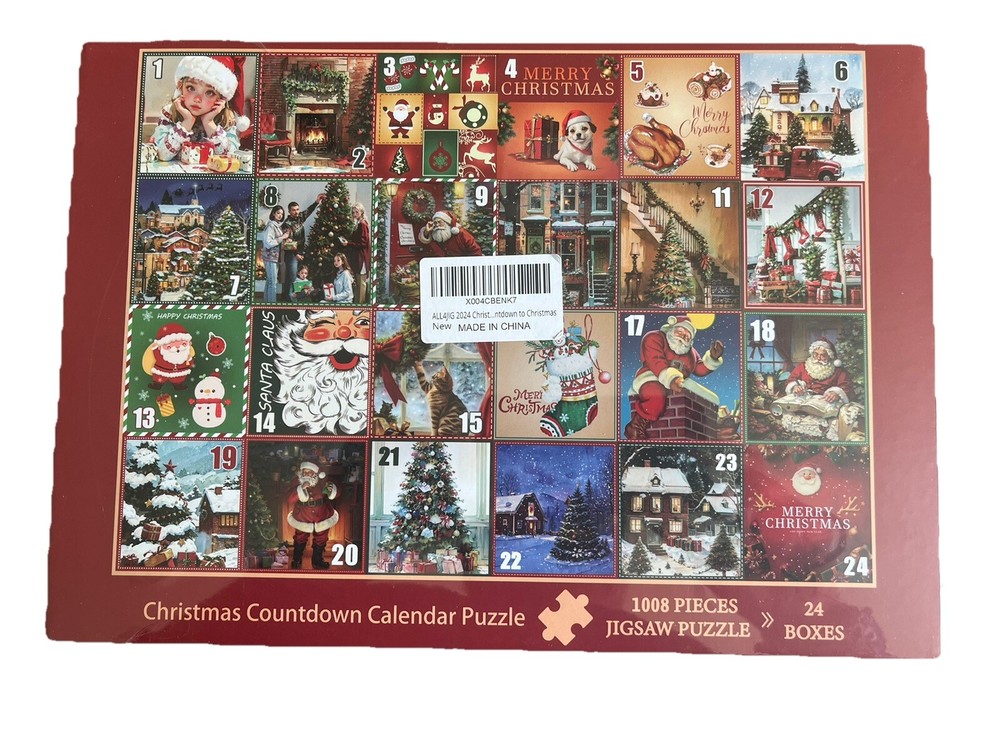 Christmas Advent Calendar 2024 Jigsaw Puzzles for Adults Kids 1008 Pieces