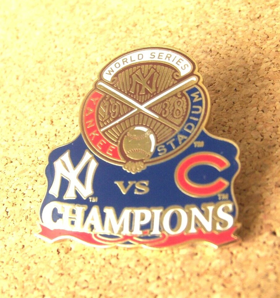 1938 NY New York Yankees Chicago Cubs World Series pin WS Willabee & Ward c28019