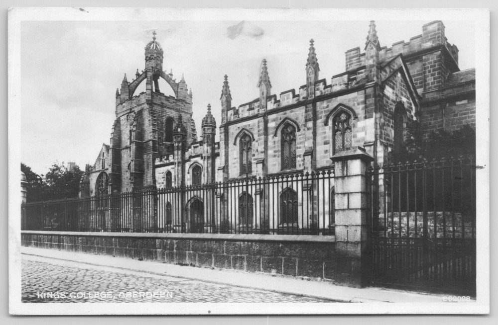 RPPC UK Scotland University of Aberdeen Kings College Chapel and Tower Postcard