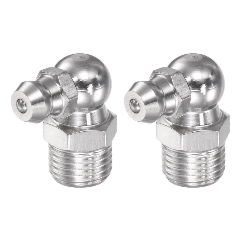 5Pcs 304 Stainless Steel 90 Degree Hydraulic Grease Fitting M10 x 1mm Thread