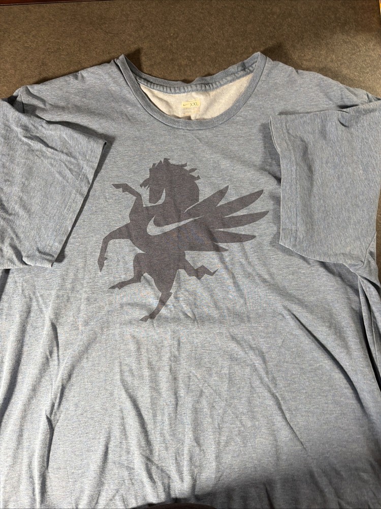 Nike Dri Fit Pegasus Graphic T Shirt Mens XXL Blue Athletic Training Tee