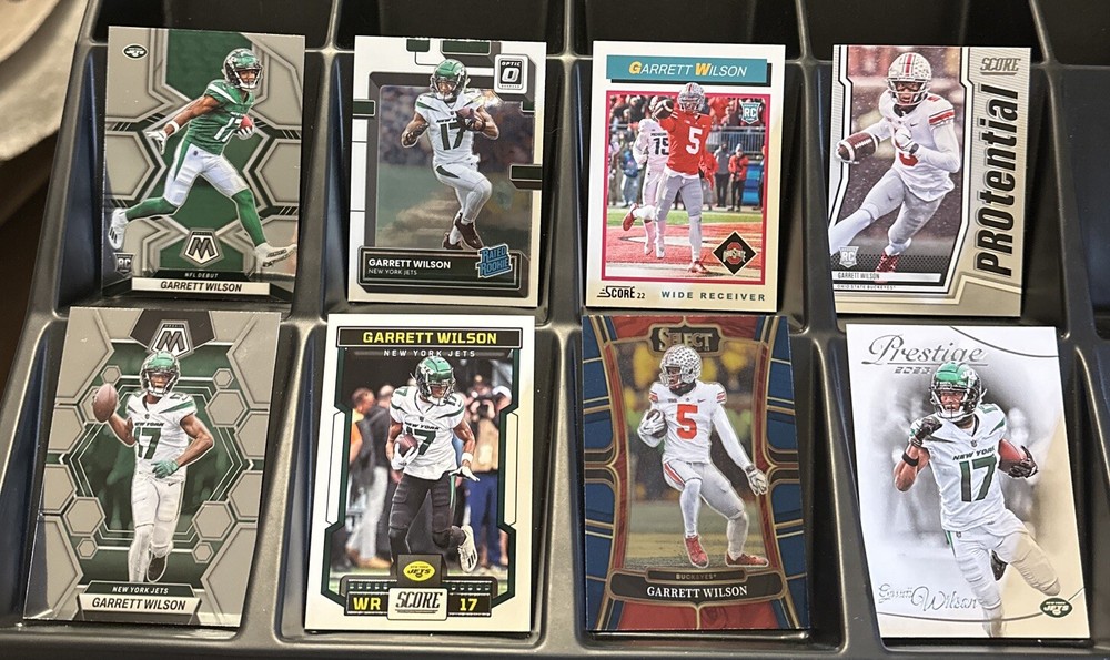Garrett Wilson 8 Card Lot 4 Rookie Cards Panini NY Jets RC