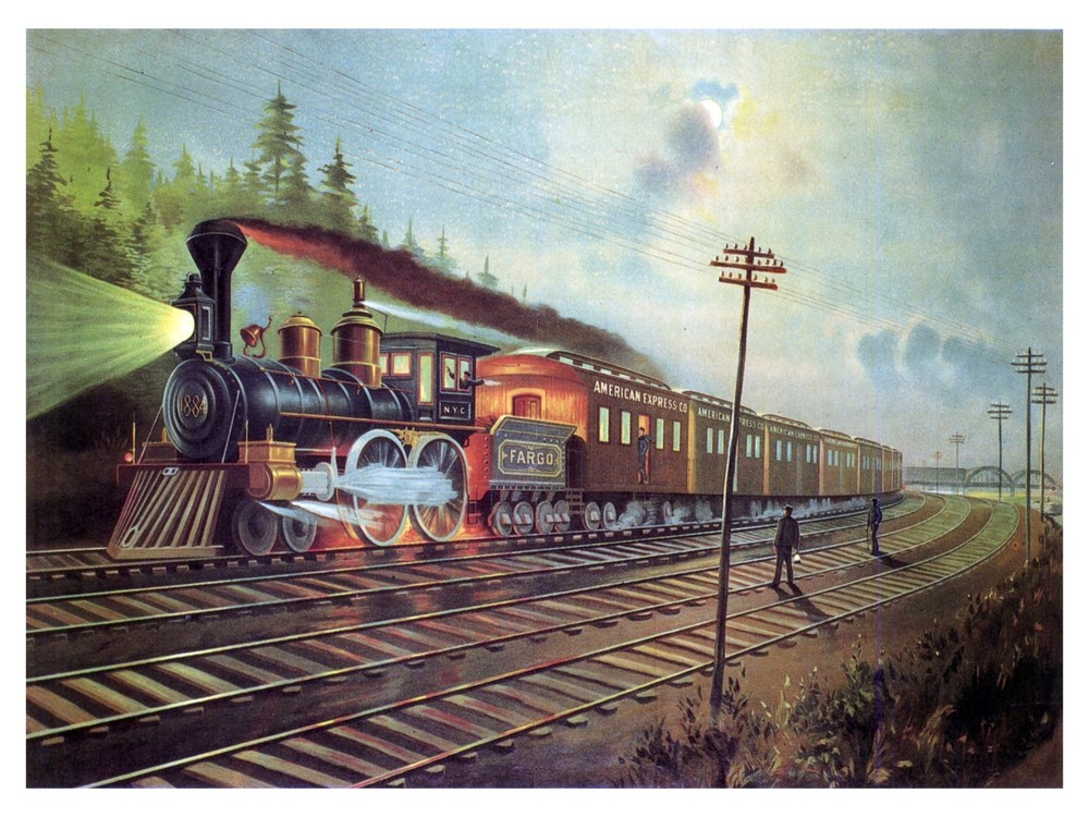 Decor Fargo Railroad Poster. Fine Graphic Art Design. Home Shop Wall Art. 2050