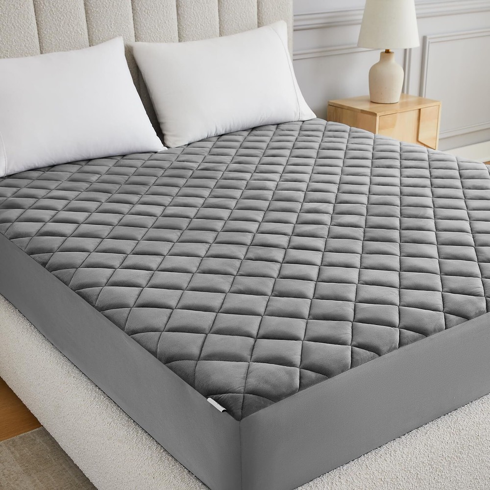 Velvet Soft Fluffy Mattress Topper Queen Mattress Pad, Breathable&Noiseless M...