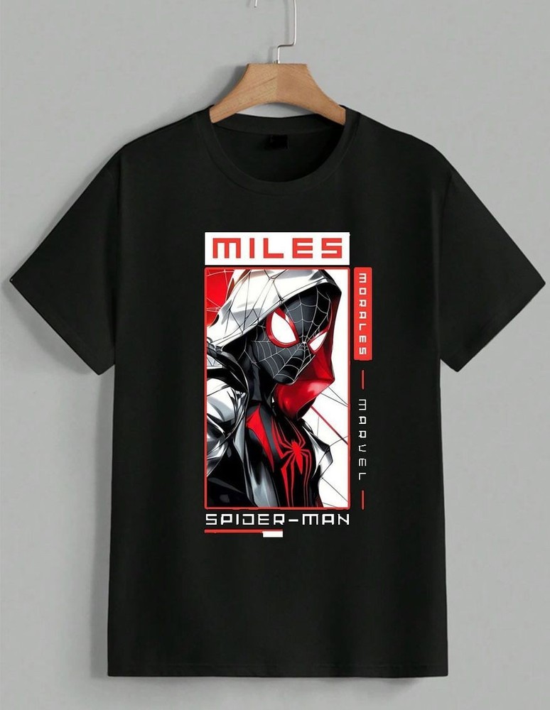 Marvel Miles Morales Spider-Man Into The Spider-Verse Graphic Tee T-Shirt Unisex