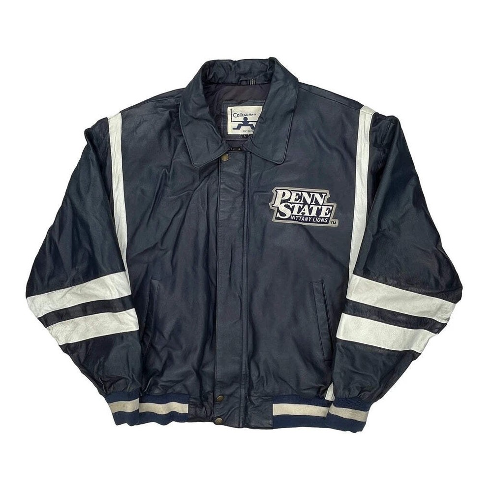 Penn State Nittany Lions Excelled College Bomber Jacket - Large Navy Leather