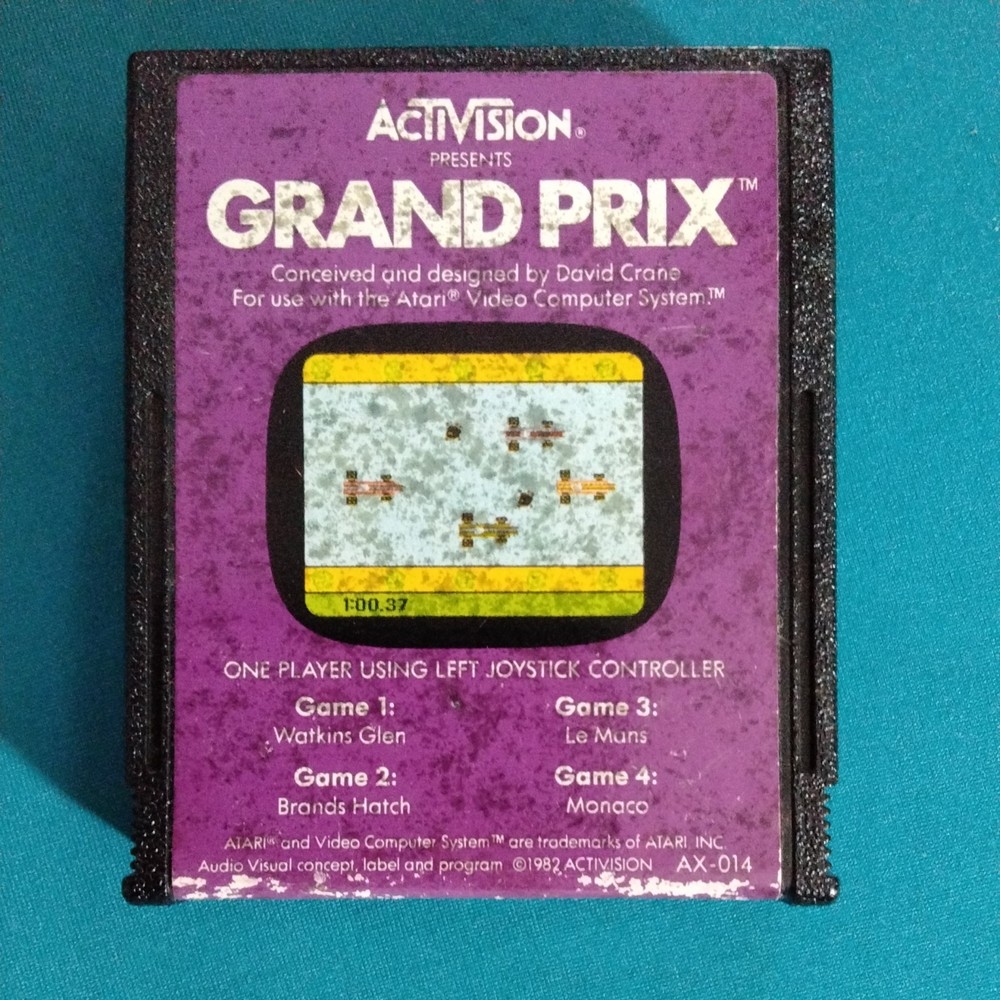 Atari 2600 Grand Prix Game Cartridge AX-014 Tested Activision Vintage 1982