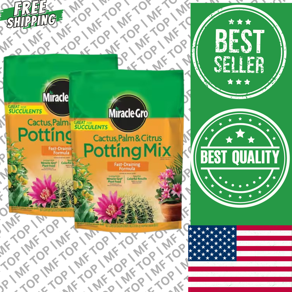 2-Pack Miracle-Gro 8 Qt. Cactus Palm and Citrus Potting Mix Soil (16 Qt Total)
