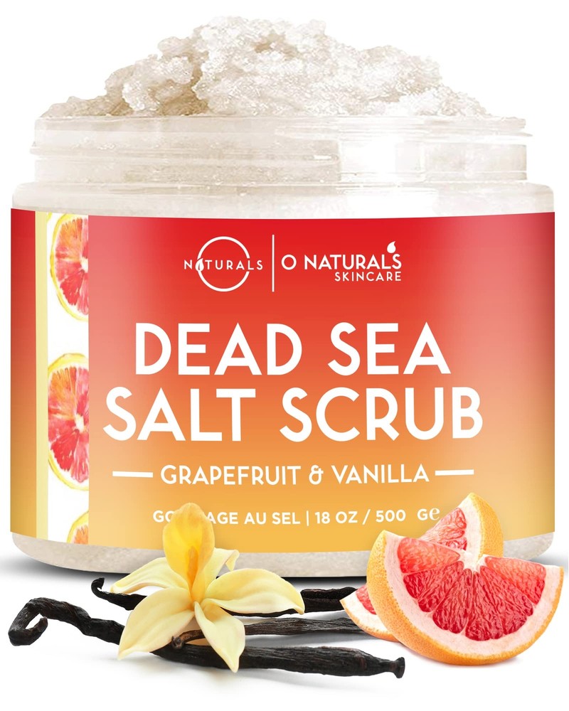 Exfoliating Dead Sea Salt Grapefruit Essential Oil Face Body & Foot Scrub. w/...