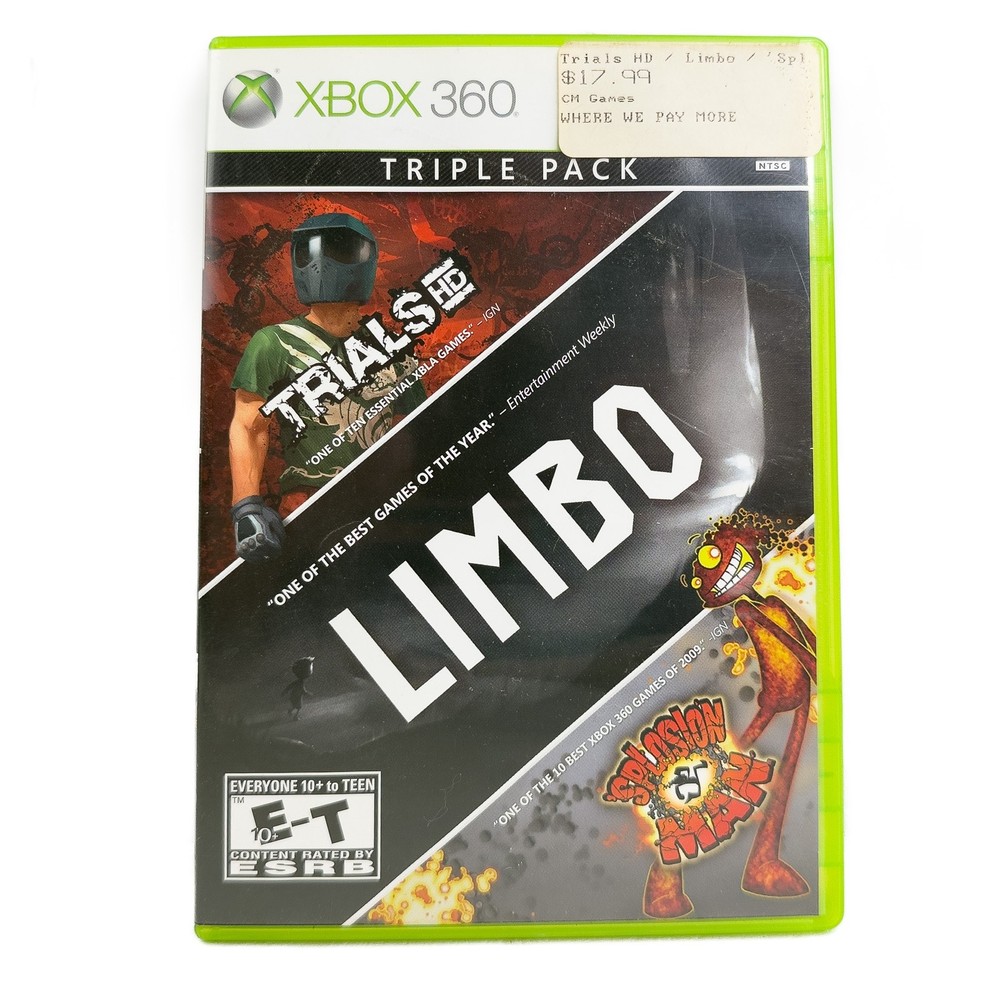Triple Pack: Limbo, Trials HD and Splosion Man (Microsoft Xbox 360, 2011)