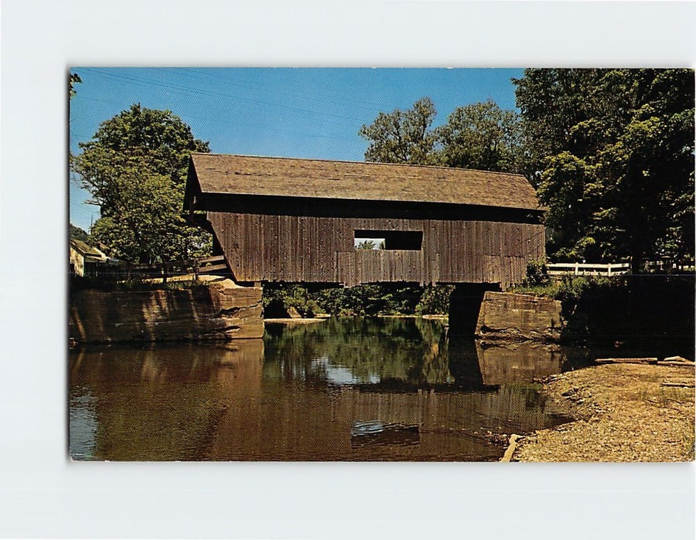 Postcard Covered Bridge Over the Mad River Warren Vermont USA