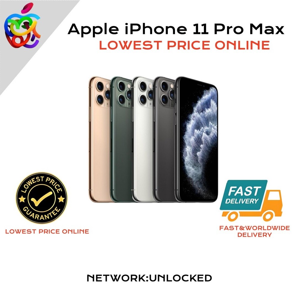 Apple iPhone 11 Pro Max-256GB-6.5'' HD Display Front 12MP Rear 12MP-Unlocked #4y