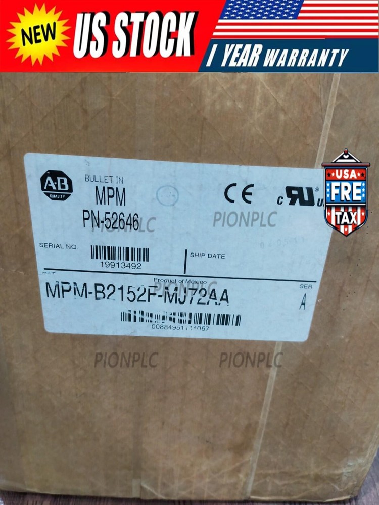 Allen-Bradley MPM-B2152C-MJ72AA SER. A Servo Motors Product, 460V  US Free Tax