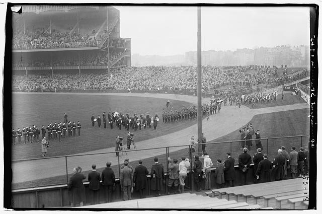 Yankee Stadium New York NY 1925 Opening Ceremonies Parade Bands Baseball