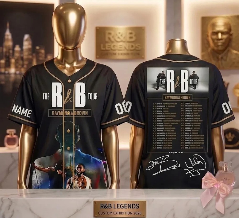 Retro Music R & B Tour 2026 Baseball Jersey, Custom Name Concert Shirt