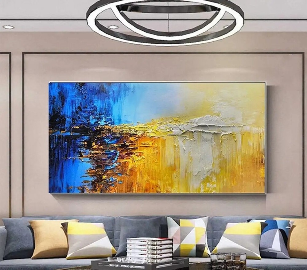 Palette Knife Oil Painting Hand Painted Colorful Textured Artwork Modern
