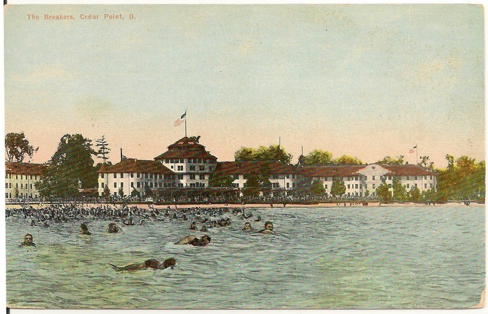 The Hotel Breakers at Cedar Point OH Postcard Amusement Park