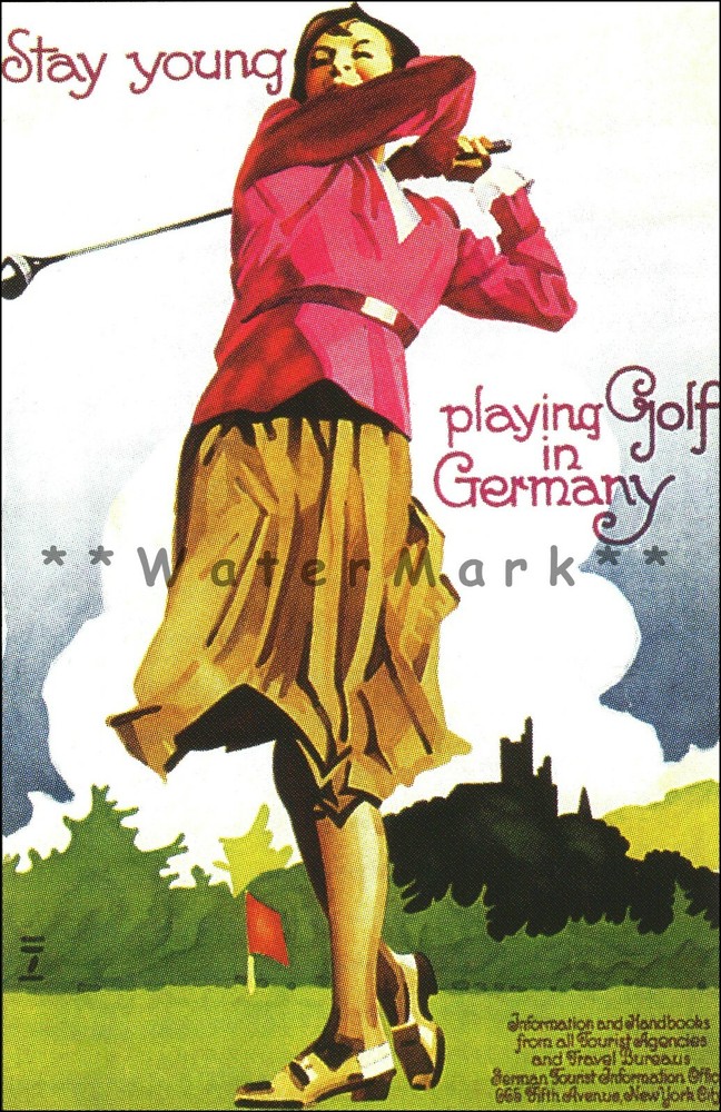 Stay Young Play Golf 1930 Vintage Poster Print Restored Retro Wall Art
