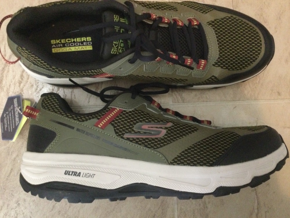NIB Skechers Go Run Altitude Olive Black Water Repellent Trail Sneakers Men 12.5